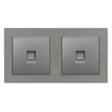 Leziter Nova kettős UTP aljzat RJ-45 szürke kerettel