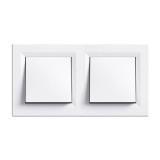 Leziter Nova kettős váltókapcsoló 10A 250V 106 fehér dupla kerettel