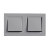 Leziter Nova kettős váltókapcsoló 10A 250V 106 szürke dupla kerettel