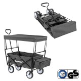 Leziter Összecsukható kerti strandkocsi tetővel szürke