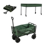 Leziter Összecsukható prémium kerti strandkocsi tetővel zöld