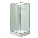 Leziter Polo White II 80x80 cm szögletes fehér hátfalas zuhanykabin zuhanytálcával