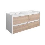 Leziter Porto 120 alsó szekrény mosdóval fehér-sonoma tölgy