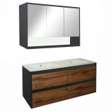 Leziter Porto 120 komplett fürdőszoba bútor antracit-country tölgy színben