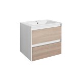 Leziter Porto 60 alsó szekrény mosdóval fehér-sonoma tölgy