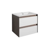 Leziter Porto 60 alsó szekrény mosdóval rauna szil-fehér