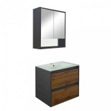 Leziter Porto 60 komplett fürdőszoba bútor antracit-country tölgy színben