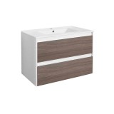 Leziter Porto 80 alsó szekrény mosdóval fehér-rauna szil