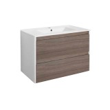 Leziter Porto 80 alsó szekrény mosdóval fehér-rauna szil