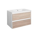 Leziter Porto 80 alsó szekrény mosdóval fehér-sonoma tölgy