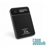 Leziter Powerbank Wireless 5000 mAH 2A 22,5W fekete