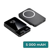Leziter Powerbank Wireless 5000 mAH 2A 22,5W fekete