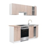 Leziter Praktik 180 konyhabútor, fehér korpusz, sonoma tölgy front