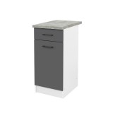 Leziter Praktik 40 alsó szekrény 1 ajtós 1 fiókos, fehér-antracit