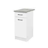 Leziter Praktik 40 alsó szekrény 1 ajtós 1 fiókos, fehér-fehér