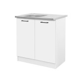 Leziter Praktik 80 alsó szekrény 2 ajtós mosogatós, fehér-fehér