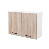 Leziter Praktik 80 felső szekrény 2 ajtós, fehér-sonoma tölgy