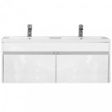 Leziter Primo 120 alsó fürdőszoba bútor mosdóval tükörfényes fehér színben