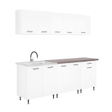 Leziter Primo 220 konyhabútor fehér, rauna szil munkalappal