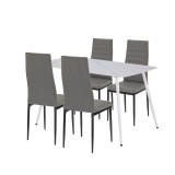 Leziter Renton 4+1 étkező garnitúra szürke-fekete