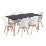 Leziter Silla 150 6+1 étkező garnitúra fekete-fehér