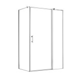 Leziter Simple 80x120 cm nyílóajtós aszimmetrikus zuhanykabin zuhanytálca nélkül
