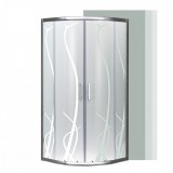 Leziter Spirit BAMBOO 80x80x180cm-es íves zuhanykabin, zuhanytálca nélkül