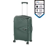 Leziter TraveLux Endure közepes bőrönd keményfedeles 68x45x25 cm sötetzöld