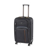 Leziter TraveLux light közepes bőrönd puha 68x45x25 cm fekete