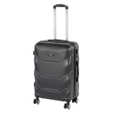Leziter TraveLux Max közepes bőrönd keményfedeles 68x45x25 cm fekete