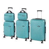 Leziter TraveLux Pro gurulós bőrönd szett lagúnakék