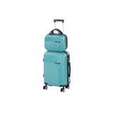 Leziter TraveLux Pro III gurulós bőrönd szett lagúnakék