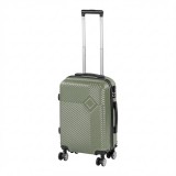 Leziter TraveLux Pro kabinbőrönd keményfedeles levehető kerékkel 50x40x20 cm olajzöld