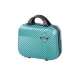 Leziter TraveLux Pro kézi bőrönd keményfedeles 28x36x16 cm lagúnakék