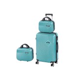 Leziter TraveLux Pro X gurulós bőrönd szett lagúnakék