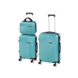 Leziter TraveLux Pro XV gurulós bőrönd szett lagúnakék