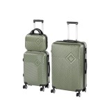 Leziter TraveLux Pro XVI gurulós bőrönd szett olajzöld