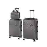 Leziter TraveLux Pro XVII gurulós bőrönd szett szürke