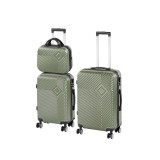Leziter TraveLux Pro XVIII gurulós bőrönd szett olajzöld