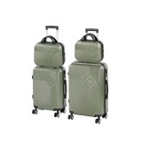 Leziter TraveLux Pro XXII gurulós bőrönd szett olajzöld