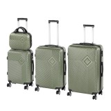 Leziter TraveLux Pro XXIV gurulós bőrönd szett olajzöld