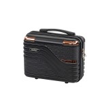 Leziter TraveLux Urban kisméretű kézi bőrönd keményfedeles 28x36x16 cm fekete