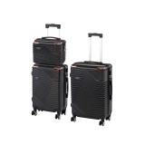 Leziter TraveLux Urban XVIII gurulós bőrönd szett fekete