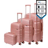 Leziter TraveLux Voyager gurulós bőrönd szett rosegold