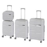 Leziter TraveLux Voyager gurulós bőrönd szett szürke