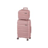 Leziter TraveLux Voyager III gurulós bőrönd szett mályvarózsaszín