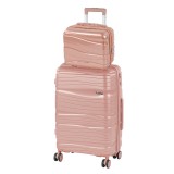 Leziter TraveLux Voyager III gurulós bőrönd szett rosegold