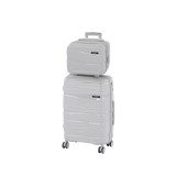 Leziter TraveLux Voyager III gurulós bőrönd szett szürke
