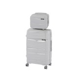 Leziter TraveLux Voyager IV gurulós bőrönd szett szürke