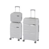 Leziter TraveLux Voyager IX gurulós bőrönd szett szürke